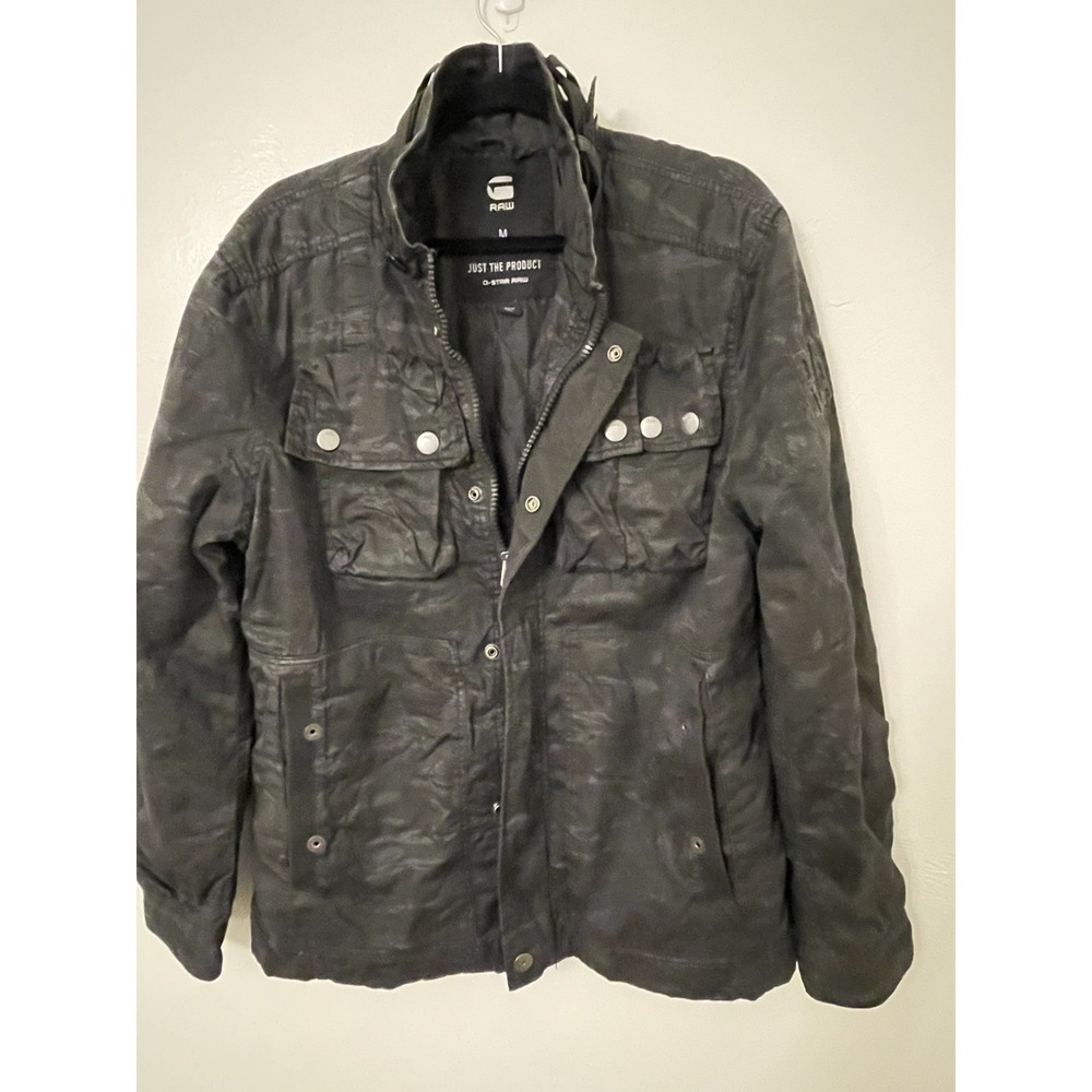 G-Star‎ Raw Ospak Quilted Overshirt Camo Military Jacket Grey Mens Size M - Picture 3 of 10